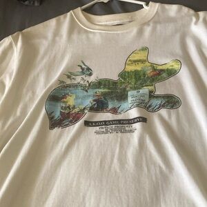 Akoo Cream T-Shirt with Purple Label